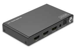 Rozdzielacz / Splitter HDMI 1x2, 8K/60Hz (4:4:4) z HDR, 48 Gbps, HDCP 2.3. Toslink / Stereo, EDID DIGITUS