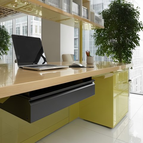 Szuflada ergonomiczna podbiurkowa Maclean, organizer, czarna, max 5kg, MC-875