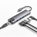 Adapter (HUB) USB typu C na HDMI/2x USB3.0/2x USB typu C/RJ45 Kruger&Matz