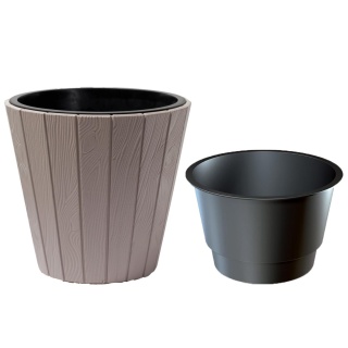 Wooden pot 30 x h 28 cm - Mocca