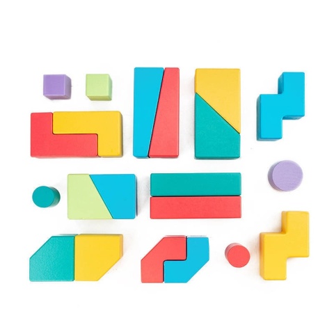 Large wooden blocks Sorter mosaic geometric puzzle