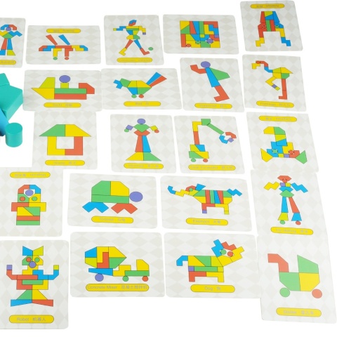 Large wooden blocks Sorter mosaic geometric puzzle