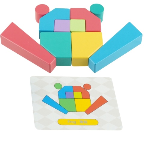 Large wooden blocks Sorter mosaic geometric puzzle