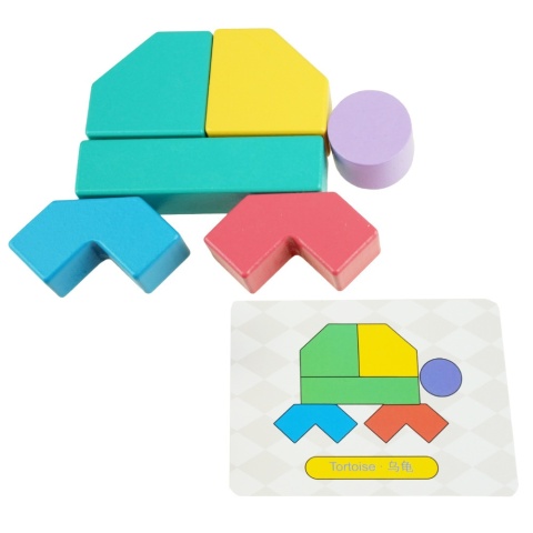 Large wooden blocks Sorter mosaic geometric puzzle