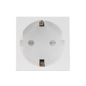 Gniazdko typu F (niemieckie) Maclean, pasuje do szklanych ramek, białe MCE719W Maclean