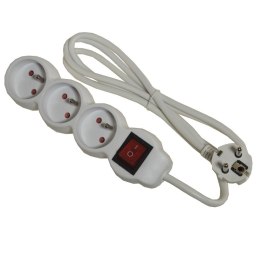 Przedłużacz 3 gniazda+wyłącznik 1,5m