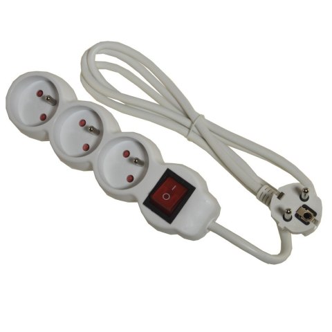 Przedłużacz 3 gniazda+wyłącznik 1,5m