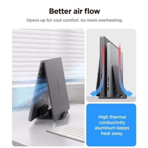 Spigen LD208S4 Vertical Laptop Stand - Aluminiowy organizer / stojak na 4 urządzenia (Space Grey) Spigen