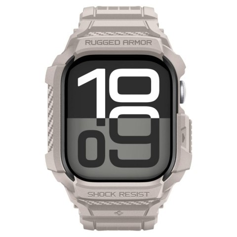 Spigen Rugged Armor Pro V2 - Pasek z obudową do Apple Watch 10 / 11 46 mm (Dune Beige) Spigen