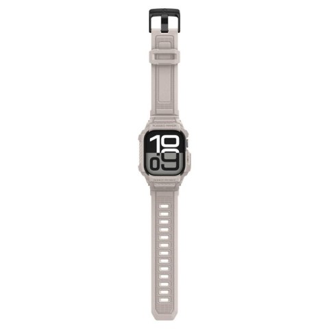 Spigen Rugged Armor Pro V2 - Pasek z obudową do Apple Watch 10 / 11 46 mm (Dune Beige) Spigen