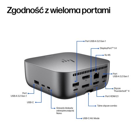 Stacja dokująca HP Thunderbolt 4 Ultra 180W G6 Dock Hewlett-Packard