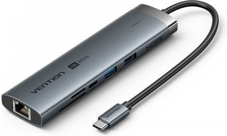 Stacja dokująca USB-C 9w1 Vention 4K 60Hz 100W PD 0.15m Vention