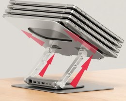 UNITEK PODSTAWKA POD LAPTOP + HUB USB-C, HDMI 1.4, 4K, PD 100W UNITEK