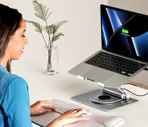 UNITEK PODSTAWKA POD LAPTOP + HUB USB-C, HDMI 1.4, 4K, PD 100W UNITEK