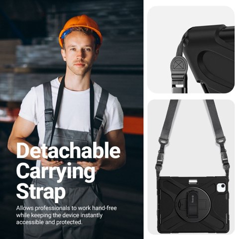 Crong Defender Plus - Pancerne etui iPad 11" A16 (2025) / 10.9" (2022) (czarny) Crong