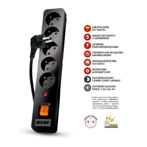 FILTR PRZECIWPRZEPIĘCIOWY ACAR X5 czarny 3M W0180 HSK ACAR