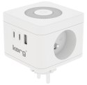 Kostka zasilająca 2-gniazdowa + ładowarka USB-A+USB-C + lampka LED 16A/250V~ KERG Smart biała KERG