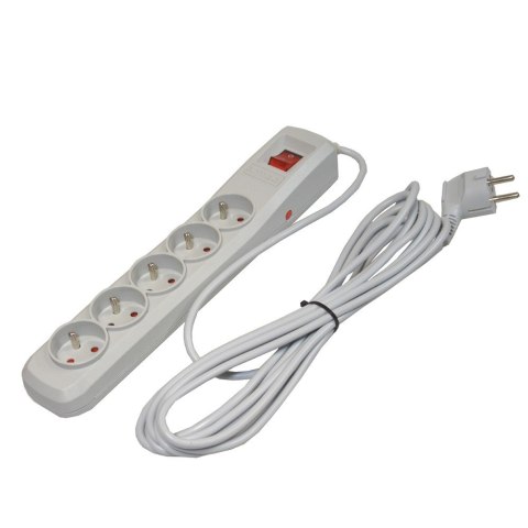 Listwa przepięciowa 5 gniazd 5,0m szara ARMAC R5