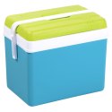 Lodówka turystyczna 35L KAMAI EDA na wkłady mrożące, turkusowa z białą rączką i zieloną pokrywą EDA