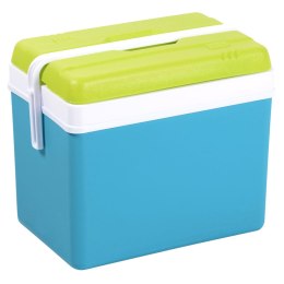 Lodówka turystyczna 35L KAMAI EDA na wkłady mrożące, turkusowa z białą rączką i zieloną pokrywą EDA