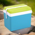Lodówka turystyczna 35L KAMAI EDA na wkłady mrożące, turkusowa z białą rączką i zieloną pokrywą EDA