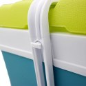 Lodówka turystyczna 35L KAMAI EDA na wkłady mrożące, turkusowa z białą rączką i zieloną pokrywą EDA
