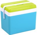 Lodówka turystyczna 35L KAMAI EDA na wkłady mrożące, turkusowa z białą rączką i zieloną pokrywą EDA
