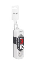 Przedłużacz KERG bez wyłącznika-3 gniazda-biało-szary-1,5m-10A-H05VV-F-3x1,0mm2 KERG