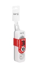Przedłużacz KERG bez wyłącznika-3 gniazda-biało-szary-10m-16A-H05VV-F-3x1,5mm2 KERG