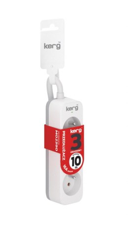 Przedłużacz KERG bez wyłącznika-3 gniazda-biało-szary-10m-16A-H05VV-F-3x1,5mm2 KERG