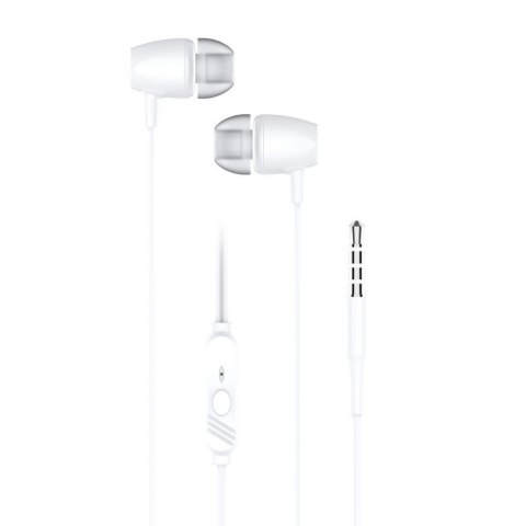 SŁUCHAWKI DOUSZNE Z MIKROFONEM PA-E67 JACK białe 1,2M OEM
