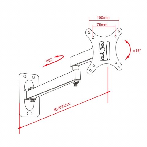UCHWYT DO TV LED/LCD 13-27" 20KG CV-29 regulacja pion i poziom OEM ART