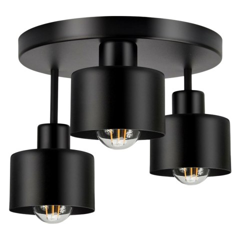 ZD177 Wisząca lampa sufitowa 3xe27 czarna ATL