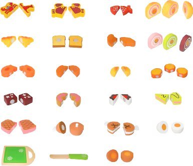 Drewniane jedzenie do krojenia 23 sztuki ECOTOYS ECOTOYS