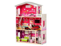 Duży drewniany domek z windą dla lalek - Rezydencja Malibu ECOTOYS ECOTOYS