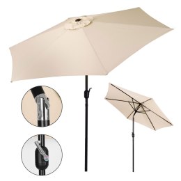 Duży parasol ogrodowy skośny łamany z korbą 6 żeber beżowy 270 cm MultiGarden MultiGarden