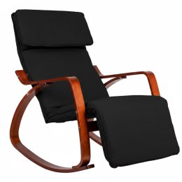 Fotel bujany regulowany podnóżek drewniane ramiona ModernHome ModernHome