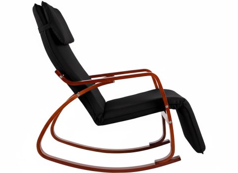 Fotel bujany regulowany podnóżek drewniane ramiona ModernHome ModernHome