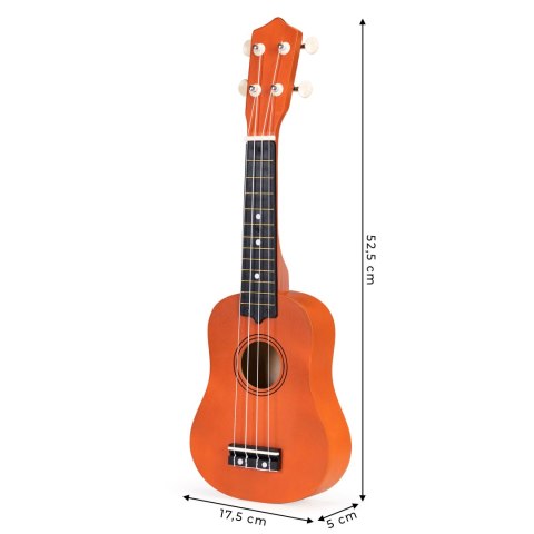 Gitara ukulele dla dzieci drewniana 4 struny nylonowe ECOTOYS ECOTOYS