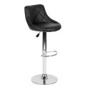 Hoker stołek barowy obrotowy podnóżek regulacja wysokości chrom ekoskóra ModernHome ModernHome