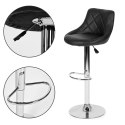 Hoker stołek barowy obrotowy podnóżek regulacja wysokości chrom ekoskóra ModernHome ModernHome