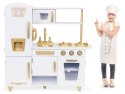 Kuchnia dla dzieci drewniana duża biało-złota ECOTOYS ECOTOYS