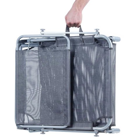 Leżak leżanka fotel ogrodowy z daszkiem regulowany szary MultiGarden MultiGarden