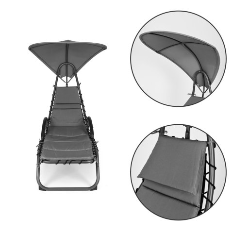 Leżanka ogrodowa z dużym owalnym daszkiem MultiGarden MultiGarden