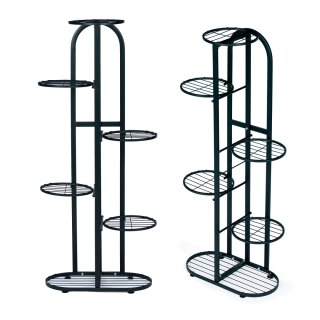 Nowoczesny metalowy kwietnik stojak na kwiaty 6 poziomów czarny ModernHome ModernHome