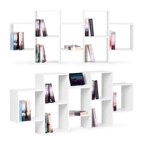 Nowoczesny wiszący regał 8 półek biały ModernHome ModernHome