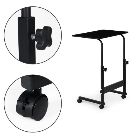 Stolik pod laptopa z kółkami biurko dostawiane do fotela kanapy czarny ModernHome ModernHome