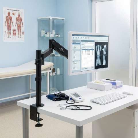 Uchwyt do monitora Maclean, podwójne ramię, ze sprężyną gazową, 17"-32", 8 kg, MC-775
