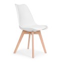 Zestaw 4 krzeseł krzesło do salonu jadalni z poduszką białe ModernHome ModernHome