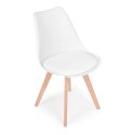 Zestaw 4 krzeseł krzesło do salonu jadalni z poduszką białe ModernHome ModernHome